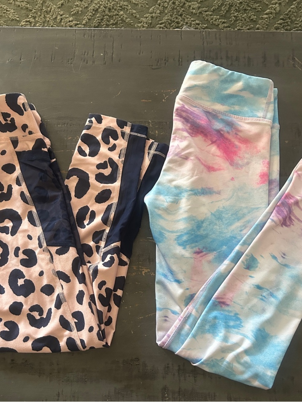 Kids Print Leggings & Pastel Tie-Dye Leggings - Set